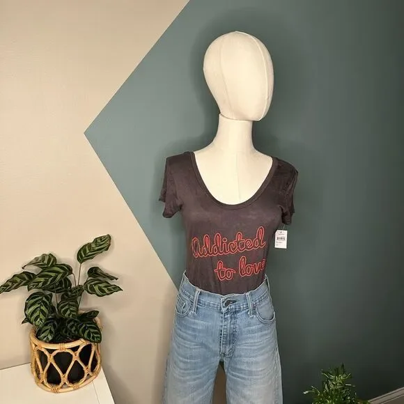 PST Los Angeles “Addicted to Love” Graphic Bodysuit Retro Scoop Neck Tee Small - Picture 2 of 13